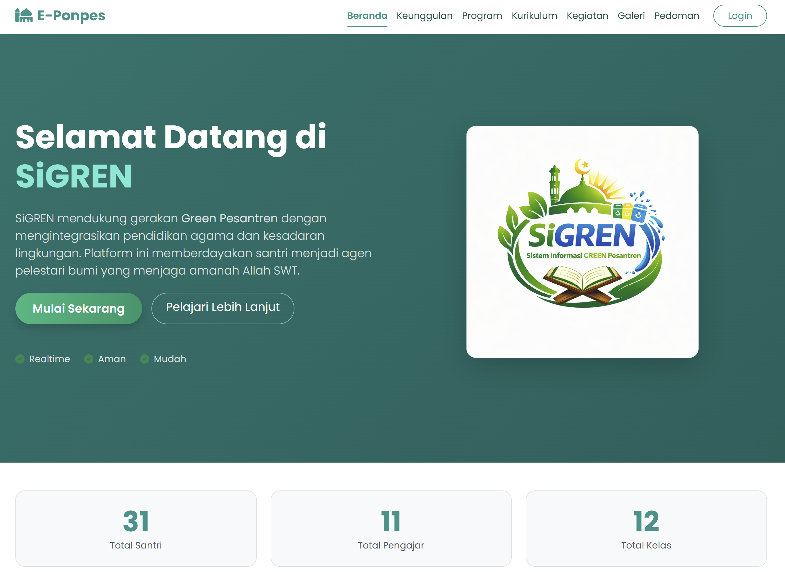 E-Ponpes (Sistem Informasi & Manajemen Pesantren Digital)